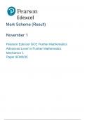 Mark Scheme (Result) November 2022 Pearson Edexcel GCE Further Mathematics Advanced Level in Further Mathematics Mechanics 1 Paper 9FM0/3C