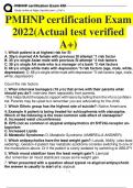 NURSING 706 - PMHNP certification Exam 2022(Actual test verified A+)