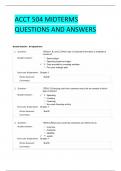 ACCT 504 MIDTERMS QUESTIONS AND ANSWERS