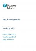Mark Scheme (Results) November 2022 Pearson Edexcel GCE In Mathematics (9MA0) Paper 31 Statistics