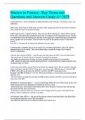 Masters in Finance - Key Terms and Questions and Answers Grade A&plus; 2023