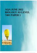 AQA JUNE 2022 BIOLOGY AS LEVEL 7401 PAPER 1