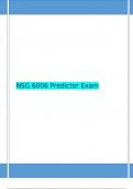 NSG 6006 Predictor Exam Q&A Verified Answers