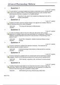 Advanced Pharmacology Midterm Questions and Answers, Latest & 100% Verified