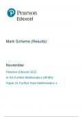 Mark Scheme (Results) November 2022 Pearson Edexcel GCE In AS Further Mathematics (8FM0) Paper 21 Further Pure Mathematics 1