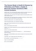 The Human Body in Health & Disease by Thibodeau and Patton&comma; chapter 8&comma; Muscular System Questions With Correct Answers 
