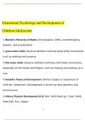 WGU Educational Psychology and Development of Children and Adolescents - D094