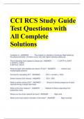 CCI RCS Study Guide Test Questions with All Complete Solutions 