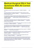 Medical-Surgical RN A Test Questions With All Correct Answers
