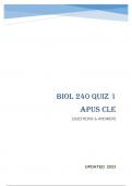 BIOL 240 QUIZ 1 APUS CLE - QUESTIONS & ANSWERS (SCORED 98%) UPDATED 2023