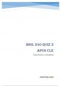 BIOL 240 QUIZ 2 APUS CLE - QUESTIONS & ANSWERS (SCORED 97%) UPDATED 2023