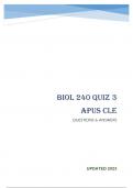 BIOL 240 QUIZ 3 APUS CLE - QUESTIONS & ANSWERS (SCORED 98%) UPDATED 2023
