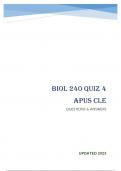 BIOL 240 QUIZ 4 APUS CLE - QUESTIONS & ANSWERS (SCORED 96%) UPDATED 2023