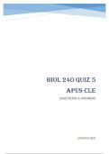 BIOL 240 QUIZ 5 APUS CLE - QUESTIONS & ANSWERS (SCORED 96%) UPDATED 2023