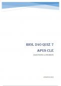 BIOL 240 QUIZ 7 APUS CLE - QUESTIONS & ANSWERS (SCORED 97%) UPDATED 2023