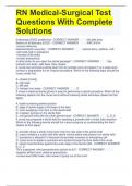 RN Medical-Surgical Test Questions With Complete Solutions