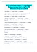 NUR 2474 Rasmussen Pharm Exam 2 Recent Actual Exam NUR 2474  Pharmacology 2023&sol;2024