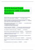 RCES Actual Exam Questions with Complete Solutions 