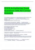 RCES Arrhythmias Exam Questions with All Correct Answers