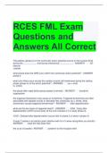 RCES FML Exam Questions and Answers All Correct 