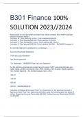 B301 Finance 100&percnt;  SOLUTION 2023&sol;&sol;2024