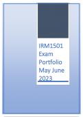 IRM1501 EXAM (PORTFOLIO) MAY/JUNE 2023