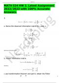 1  a&period;&Tab;Derive the observed information matrix for&Tab;and&Tab;&period;             observered information matrix&colon;   &Tab;   b&period;&Tab;Firsher information matrix&period;