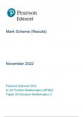 Mark Scheme (Results) November 2022 Pearson Edexcel GCE In AS Further Mathematics (8FM0) Paper 28 Decision Mathematics 2