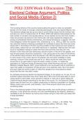 POLI-330N Week 4 Discussion&colon; The Electoral College Argument&comma; Politics and Social Media &lpar;Option 2&rpar;