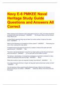 Navy E-6 PMKEE Naval Heritage Study Guide Questions and Answers All Correct 
