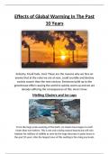 Summary - Geography - Effects of Global Warming