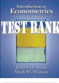 TEST BANK for Introduction to Econometrics 2nd Second Edition by M. W. Watson and J. H. Stock. All Complete Chapters 1-10.