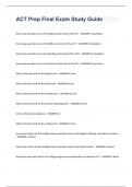 ACT Prep Final Exam Study Guide