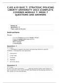 CJUS 610 QUIZ 7&colon; STRATEGIC POLICING LIBERTY UNIVERSITY 2023 &lpar;COMPLETE COVERED MODULE 7&colon; WEEK 7 QUESTIONS AND ANSWERS