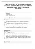 CJUS 610 QUIZ 8&colon; VISIONING CHANGE LIBERTY UNIVERSITY 2023 ALL TESTED MODULE EXAM QUESTIONS AND ANSWERS