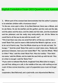 English Cumulative Exam&period; Questions and Answers &lpar;Verified Answers&rpar;
