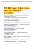 NR 446 Exam 1 Questions with All Complete Solutions 