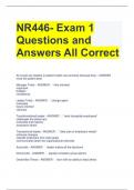 NR446- Exam 1 Questions and Answers All Correct 
