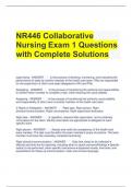 NR446 Collaborative Nursing Exam 1 Questions with Complete Solutions