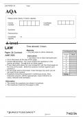 AQA A level LAW Paper 3A Contract JUNE 2022 official question paper