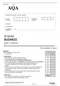 AQA A level business paper 1&comma;2&comma;3 June 2022 question papers and mark schemes