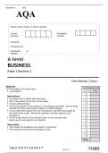 AQA A level business paper 2 June 2022 question paper and mark scheme