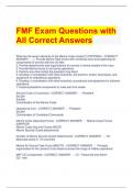FMF Exam Questions with All Correct Answers