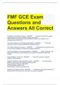 FMF GCE Exam Questions and Answers All Correct