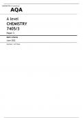 AQA A level CHEMISTRY Paper 3 JUNE 2022 MARK SCHEME