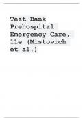 Test Bank Prehospital Emergency Care, 11e (Mistovich et al.)