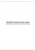 NR599 Final Exam Study Guide , NR 599: Informatics And The Foundation, Chamberlain College Of Nursing