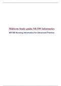 NR 599 Midterm Study Guide, NR599 Informatics Midterm Review Sheet (Version-1) Chamberlain College Of Nursing (Updated Guide, Secure to Score )