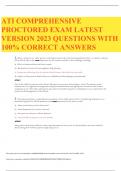 ATI Comprehensive Proctored Exam latest 2023 Questions with 100% Correct Answers 