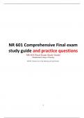 NR 601 Final Exam Study Guide (Version 2)-NR 601 Comprehensive Final exam study guide and practice questions-Review, NR 601: Care of the Maturing and Aged Family, Chamberlain